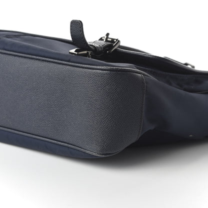 Burberry Calfskin Nylon Fairbank Messenger Bag Navy Black 7 of 9