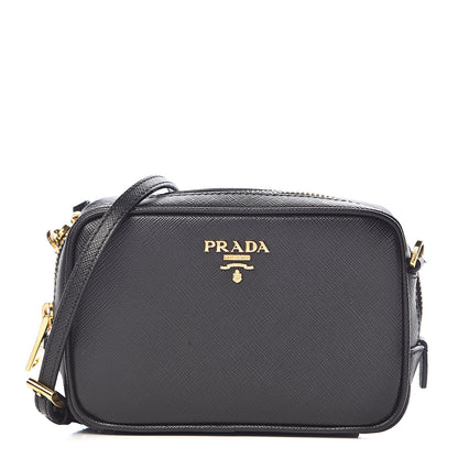Prada Saffiano Mini Camera Crossbody Bag Black 1 of 12
