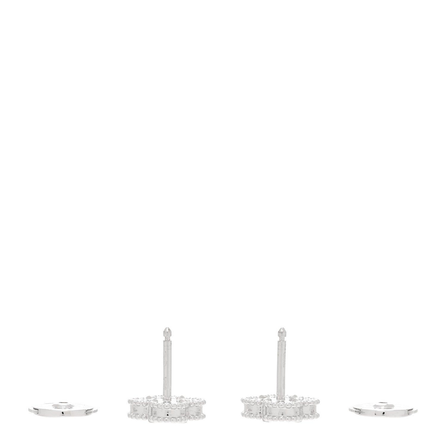 Van Cleef & Arpels 18K White Gold Mother of Pearl Sweet Alhambra Earrings 3 of 5