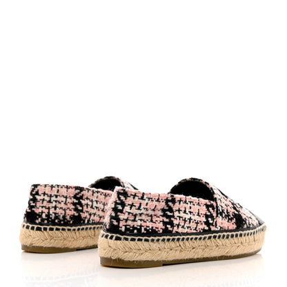 Chanel Tweed Lambskin CC Espadrilles 36 Pink Black 4 of 10