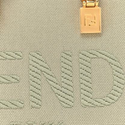 Fendi Canvas Vitello King Plexiglass Logo Embroidered Mini By The Way Top Handle Boston Bag Green Tea 8 of 10