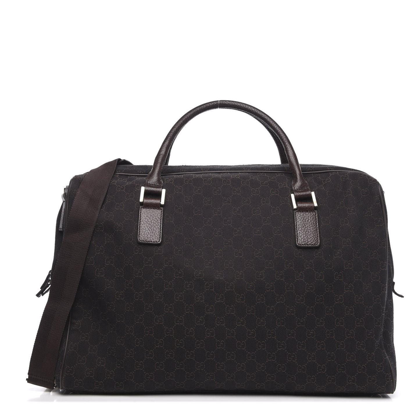 Denim Monogram Large Carry On Duffle Dark Brown