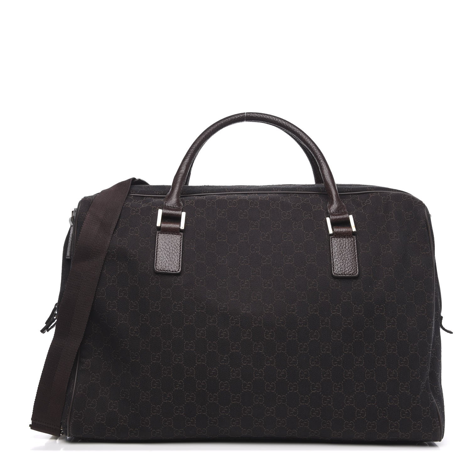 Gucci Denim Monogram Large Carry On Duffle Dark Brown 1 of 8