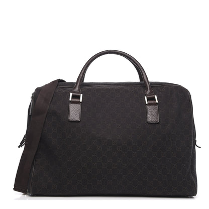 Gucci Denim Monogram Large Carry On Duffle Dark Brown 1 of 8