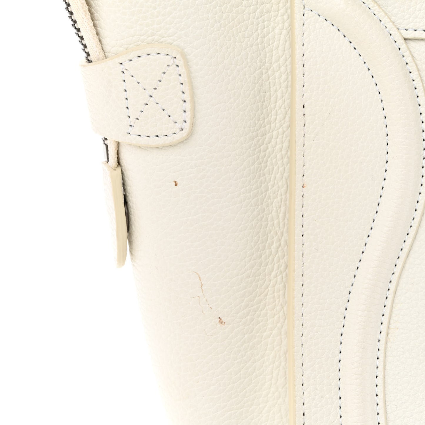 Drummed Calfskin Micro Luggage White