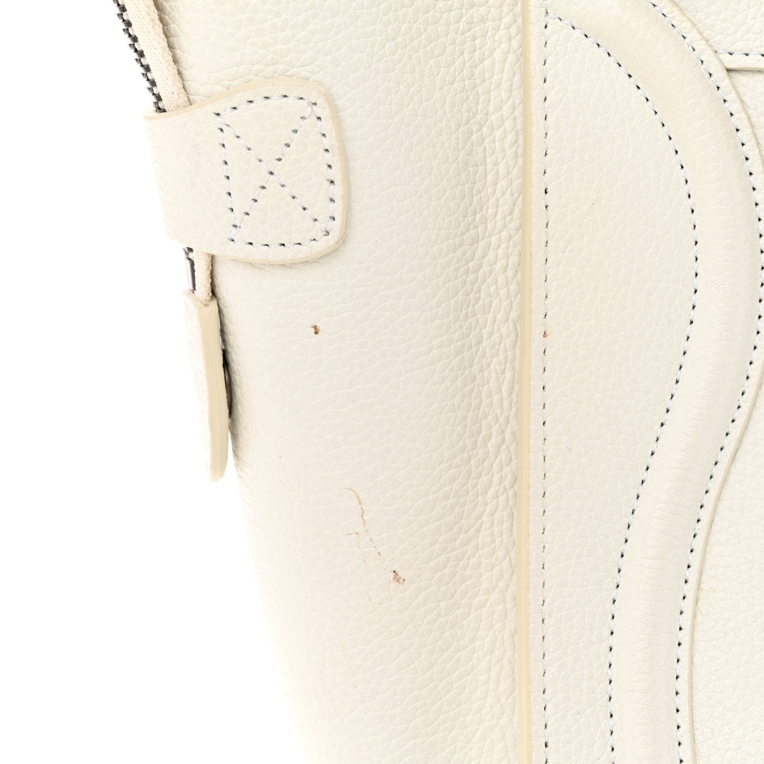 Celine Drummed Calfskin Micro Luggage White 13 of 14