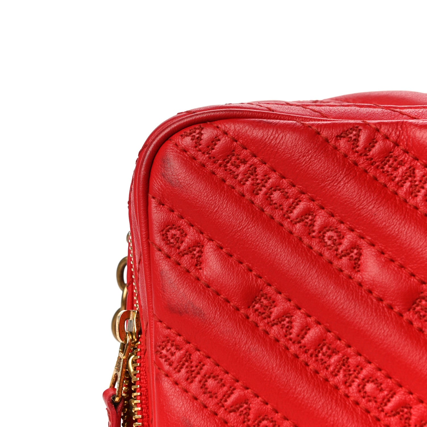 Balenciaga Calfskin Logo Matelasse Chain Strap Blanket Reporter XS Rouge Tango 11 of 19
