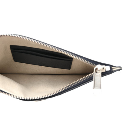 Gucci GG Supreme Monogram Textured Dollar Calfskin Web Ophidia Wristlet Pouch Beige Blue 6 of 9