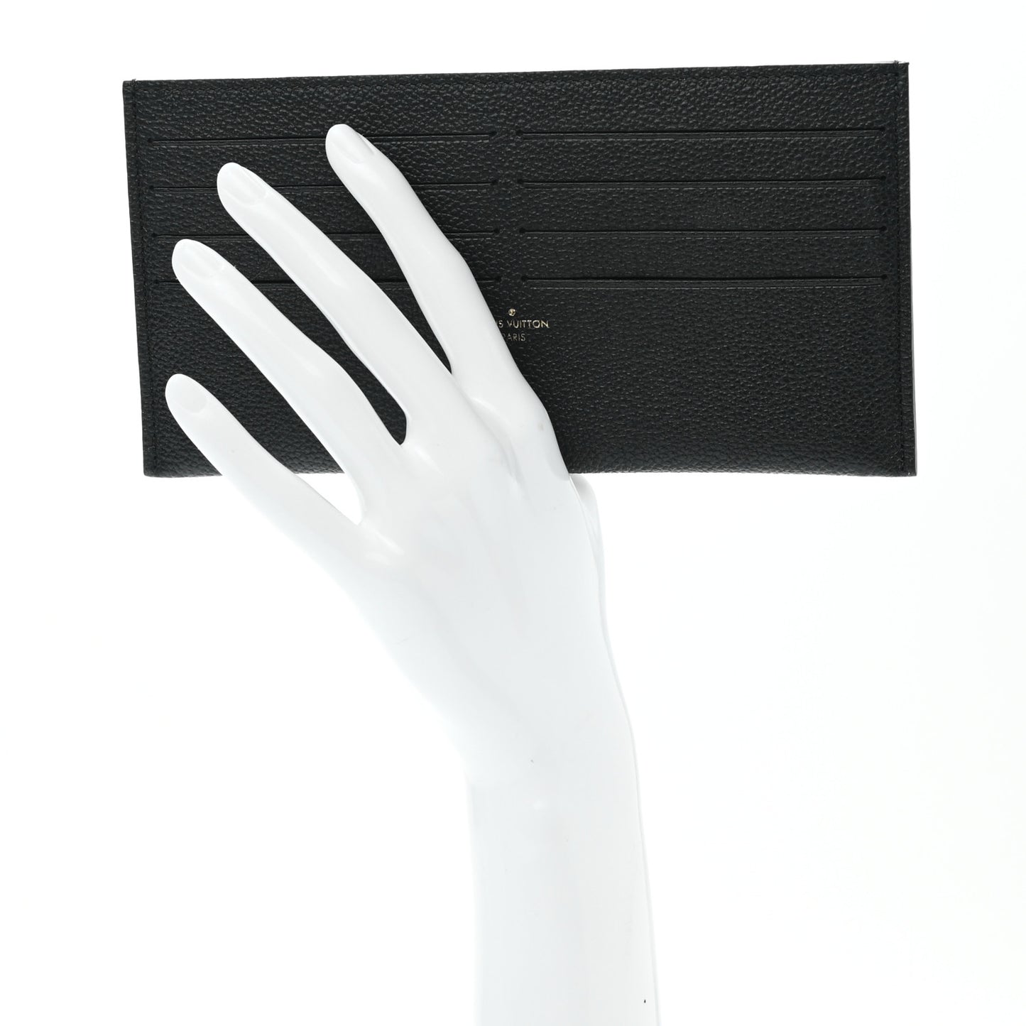 Calfskin Felicie Chain Wallet Card Holder Insert Black