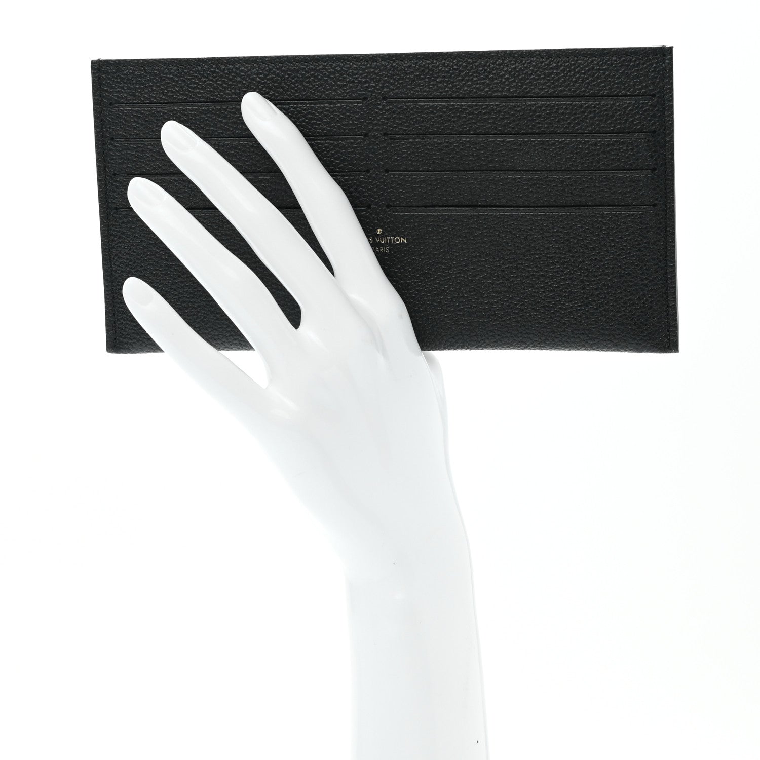 Louis Vuitton Calfskin Felicie Chain Wallet Card Holder Insert Black 2 of 7