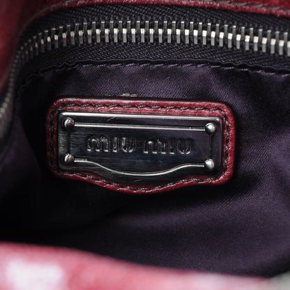 Miu Miu Vitello Lux Medium Bow Bag Amarena 7 of 11