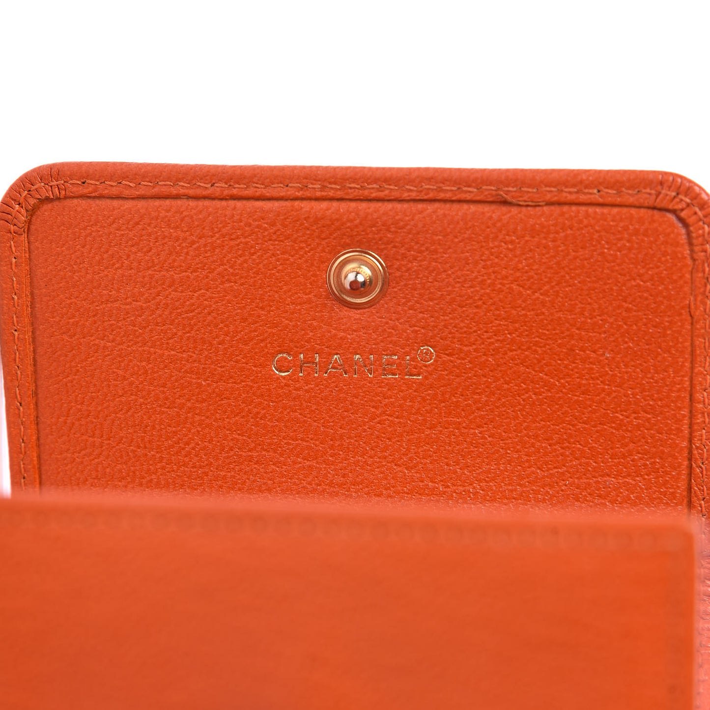 Goatskin Compact Double Sided Wallet Orange