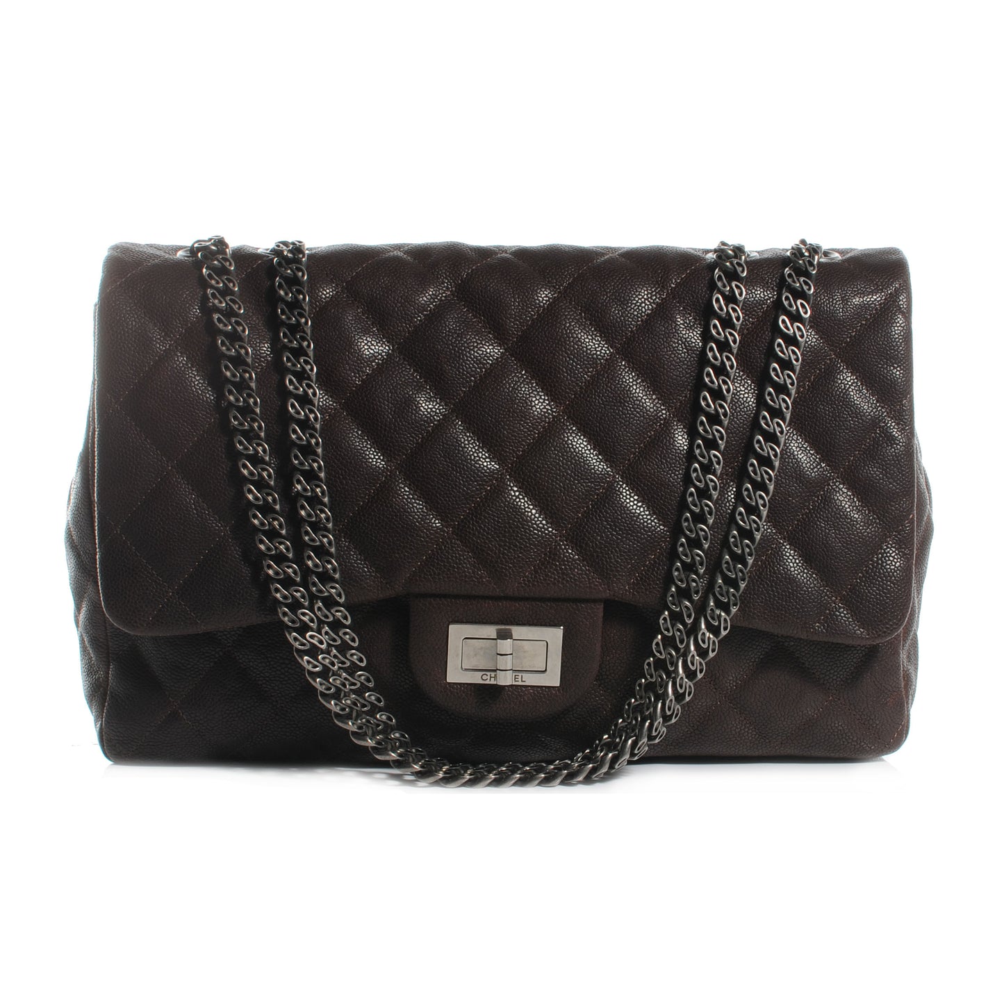 Washed Caviar 2.55 Reissue 227 Flap Dark Brown