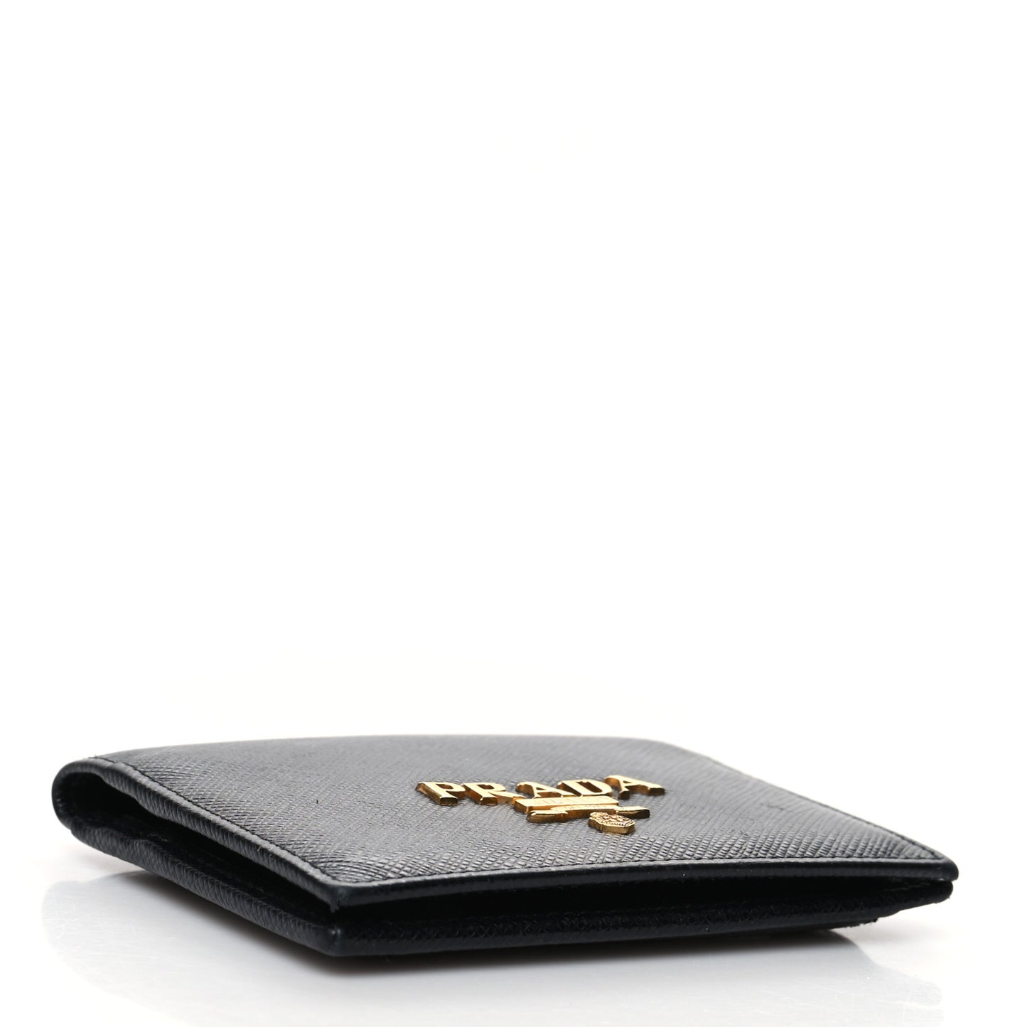 Saffiano Metal Card Holder Wristlet Black