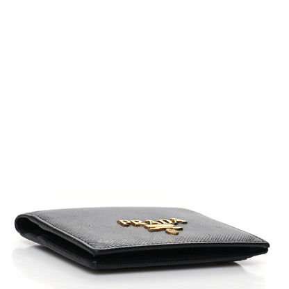 Prada Saffiano Metal Card Holder Wristlet Black 4 of 9