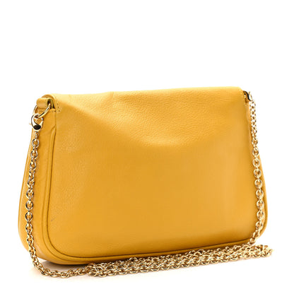 Fendi Vitello Flamingo Fendista Pouchette Crossbody Bag Yellow 3 of 10