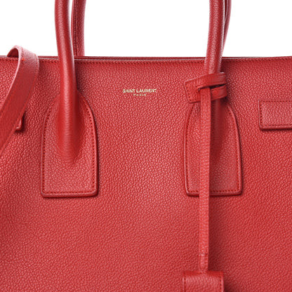 Saint Laurent Grained Calfskin Sac De Jour Lipstick Red 10 of 24