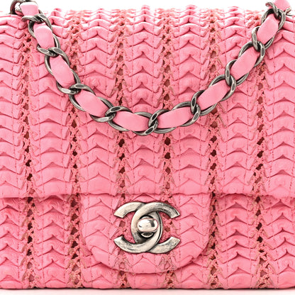 Chanel Lambskin Crochet Embroidered Mini Flap Pink 8 of 10