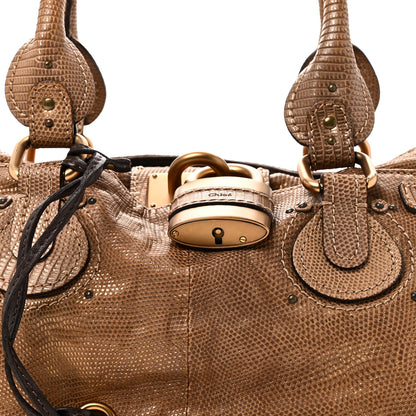 Chloe Lizard Medium Paddington Satchel Bronze 7 of 9