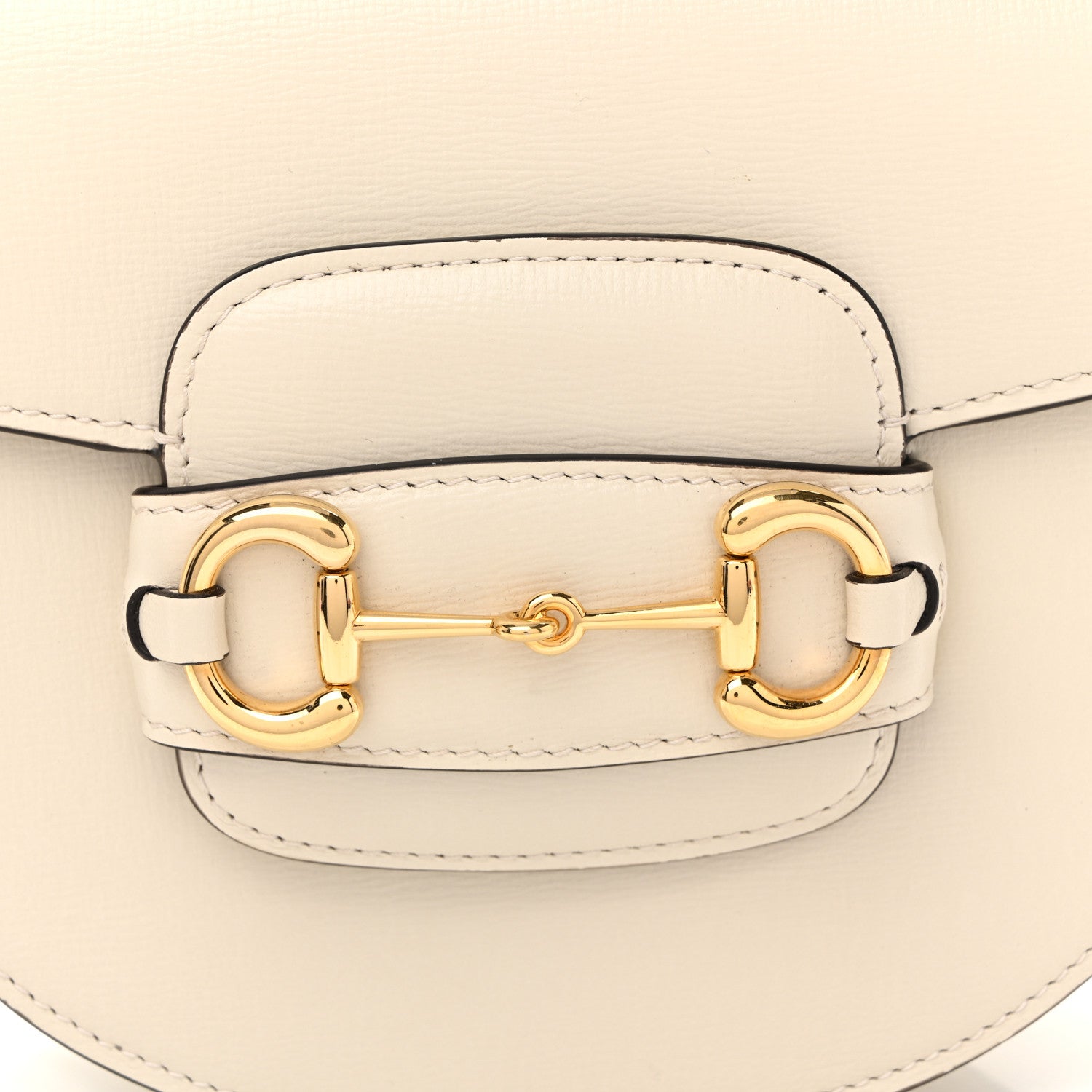 Gucci Azalea Calfskin Mini Horsebit 1955 Rounded Shoulder Bag Mystic White 8 of 10