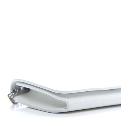 Balenciaga Grained Calfskin Logo Cash Phone Holder Wallet On Chain White Fluo Pink 6 of 9