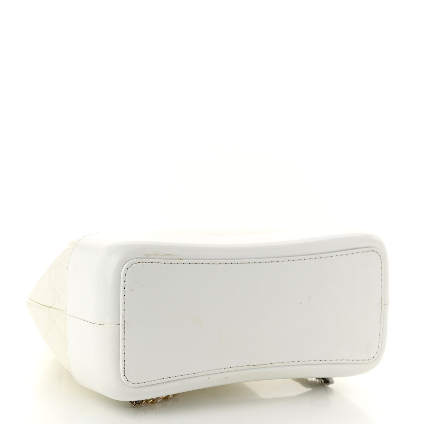 Aged Calfskin Quilted Small Gabrielle Backpack White