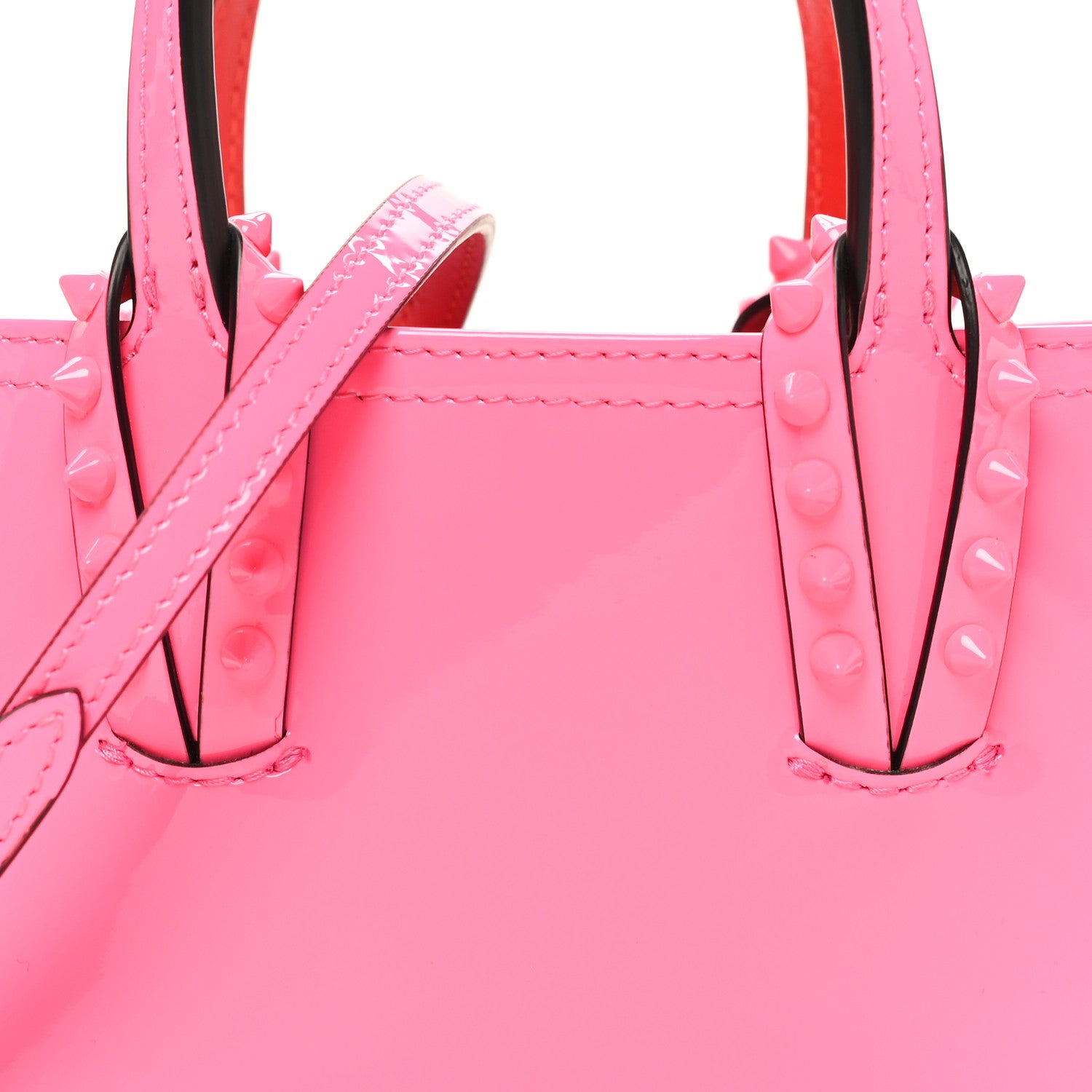 Christian Louboutin Patent Calfskin Spikes Mini East West Cabata Tote Poupidou 8 of 10