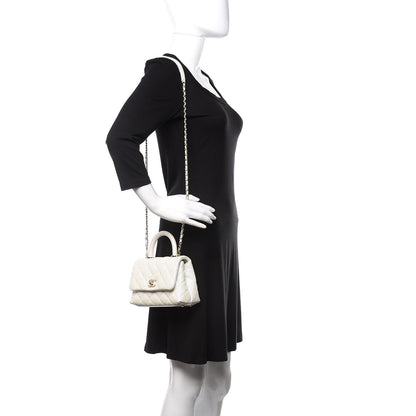 Chanel Iridescent Caviar Quilted Extra Mini Coco Handle Flap White 2 of 11