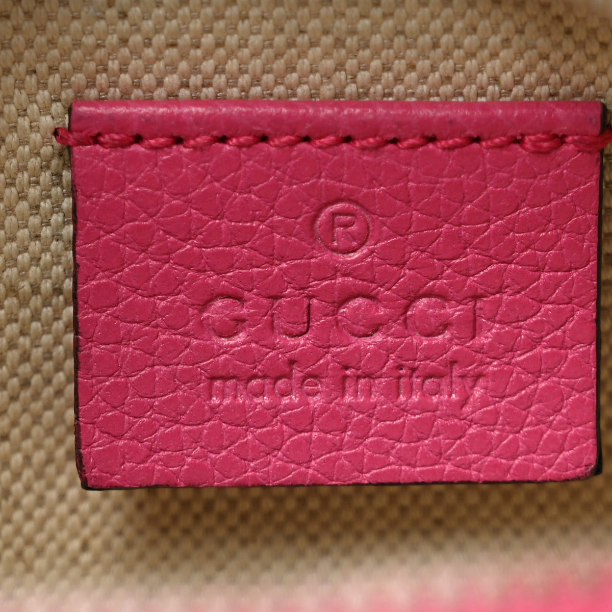 Gucci Grained Calfskin Small Logo Belt Bag Box Pink Green 6 of 11