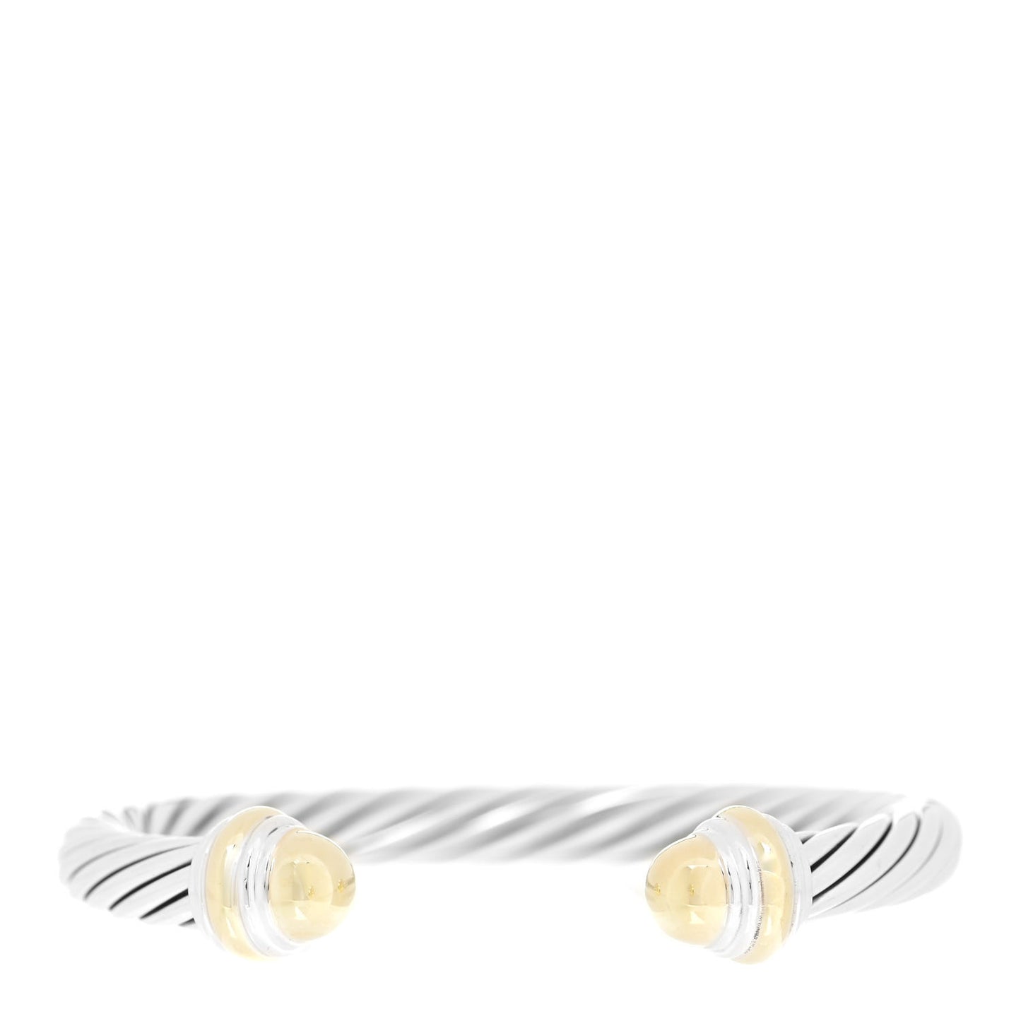 Sterling Silver 14K Yellow Gold 7mm Cable Classics Bracelet