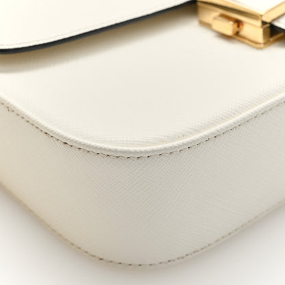 Prada Saffiano Lux Embleme Flap Shoulder Bag White 8 of 9