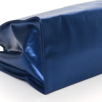 Telfar Metallic Vegan Leather Large Shopping Bag Cobalt 9 of 11