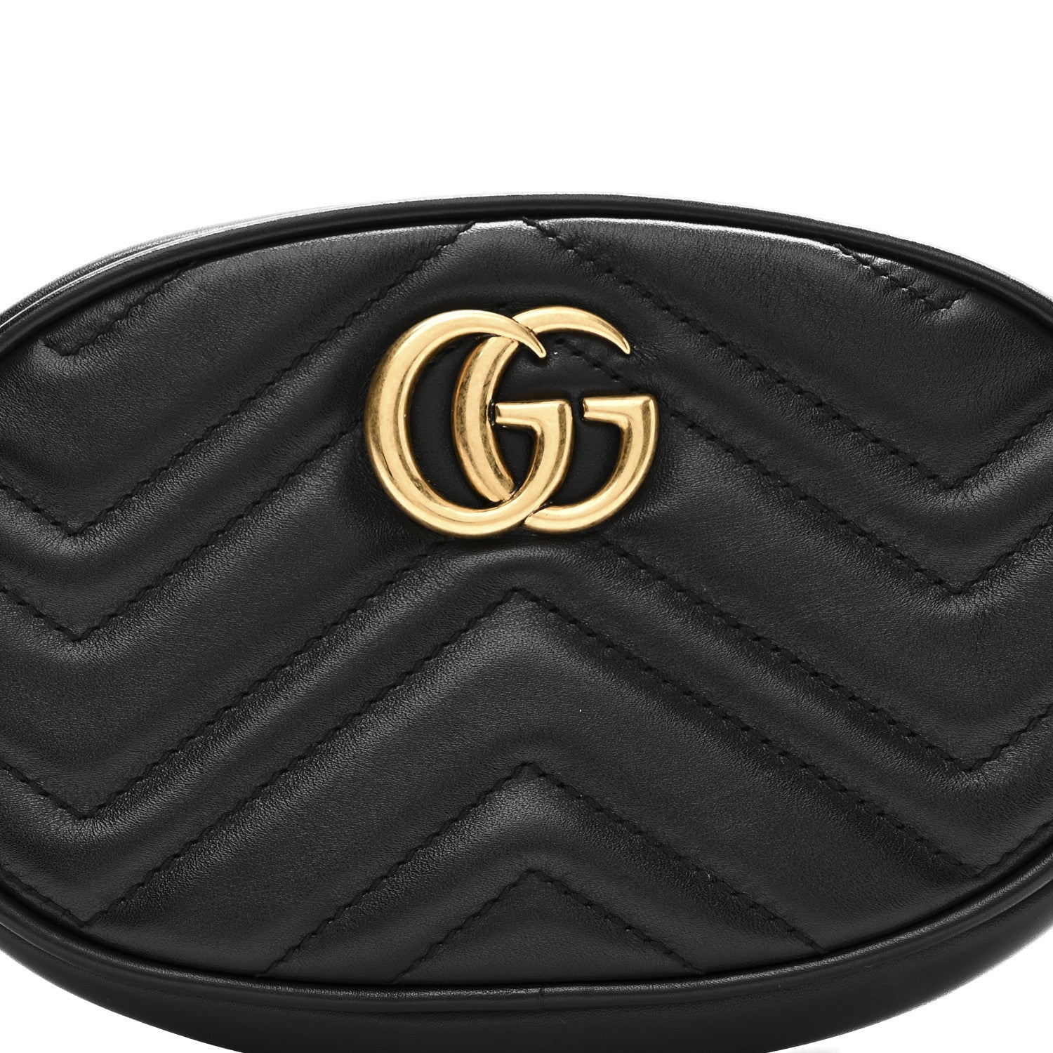 Gucci Calfskin Matelasse GG Marmont Belt Bag Black 8 of 8