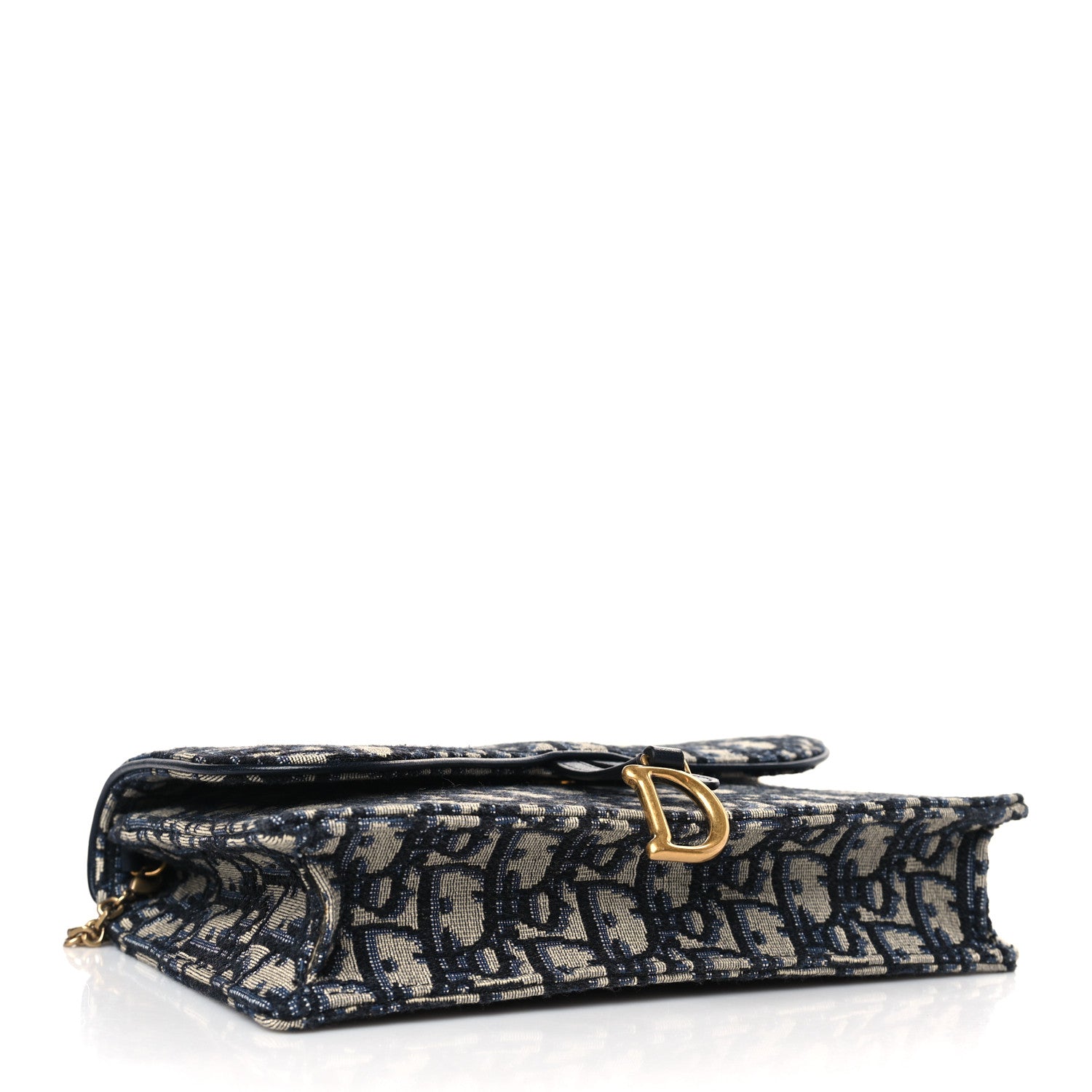 Christian Dior Oblique Saddle Chain Pouch Blue 4 of 8