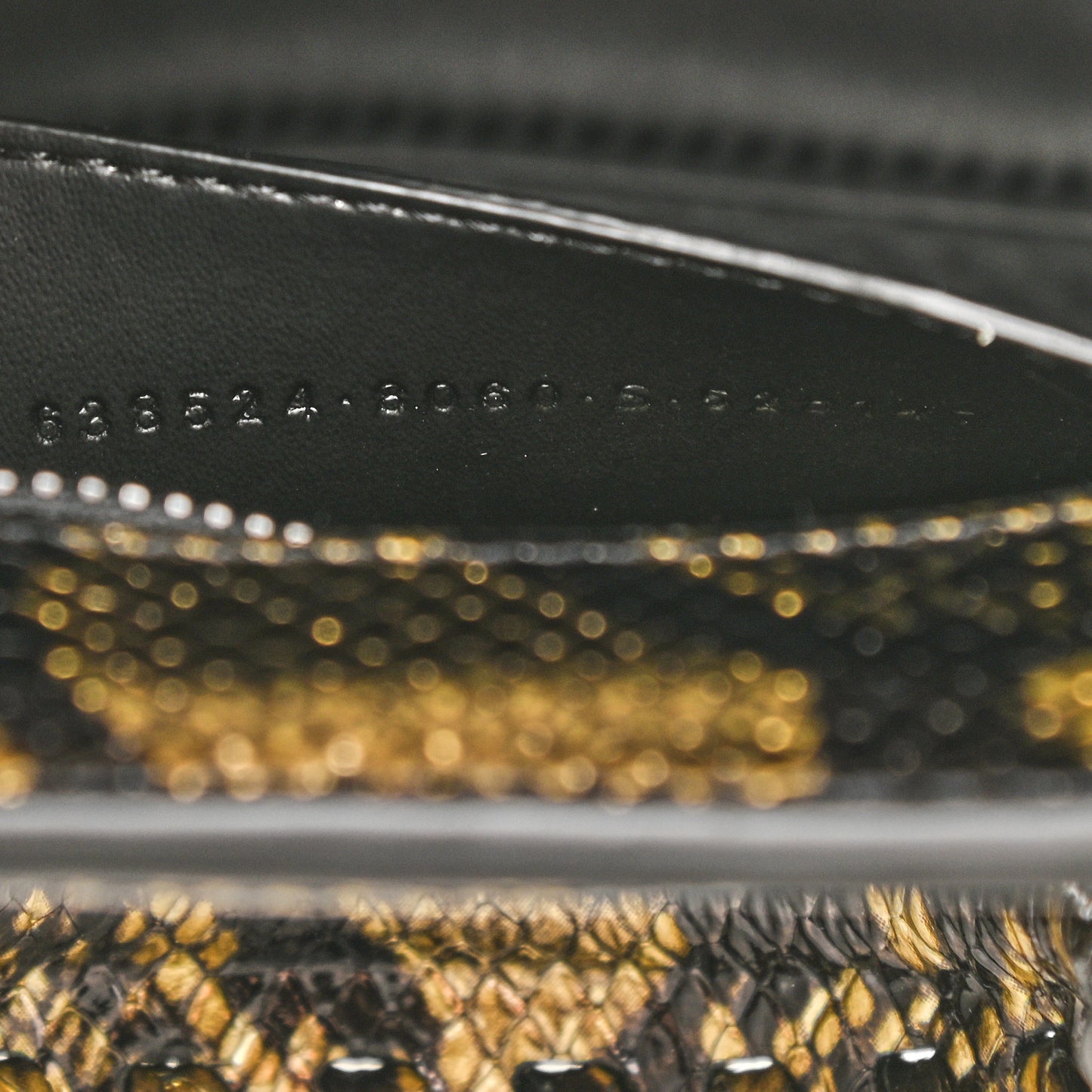 Grained Calfskin Snake Effect Neo Classic Silver Hardware Mini City Gold Black