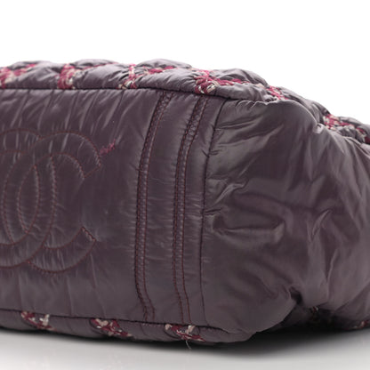 Chanel Nylon Quilted Tweed Stitch Bubble Camera Case Purple 10 of 12