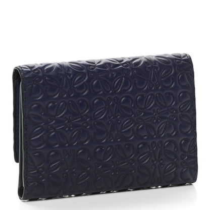 Loewe Calfskin Embossed Small Wallet Navy 3 of 8