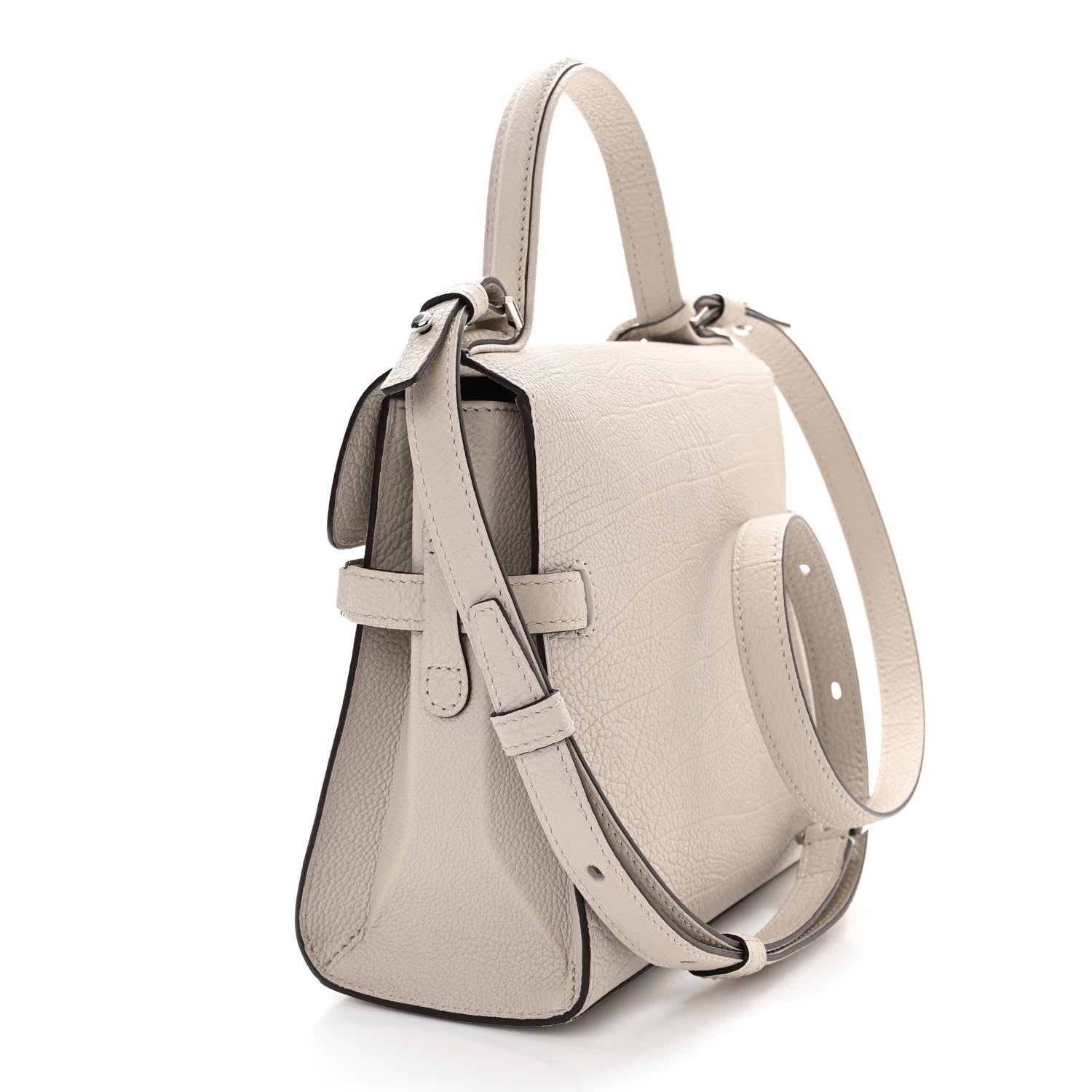 Delvaux Crispy Calfskin Mini Tempete Satchel Light Grey 4 of 10