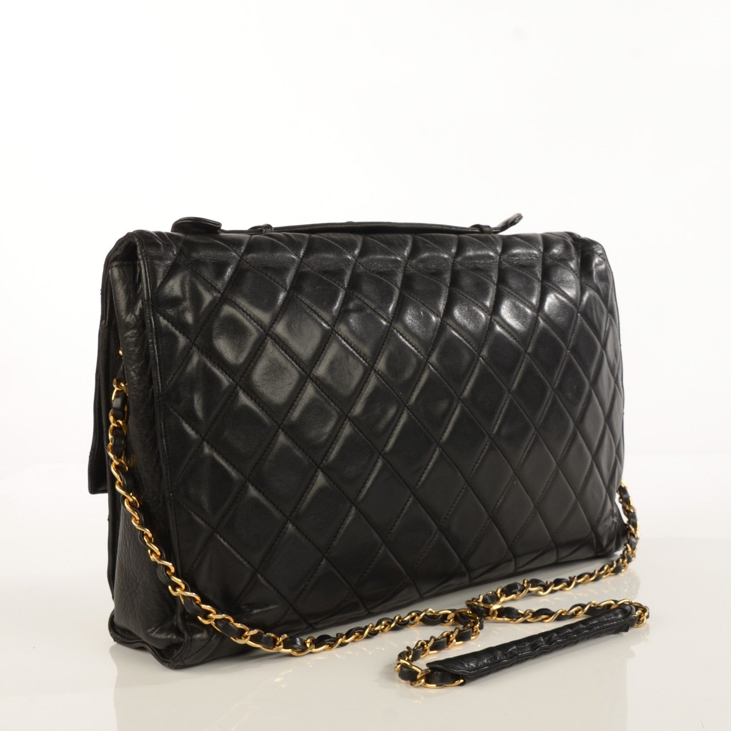 Chanel Lambskin Quilted Large Shoulder Flap Bag Black 4 of 10