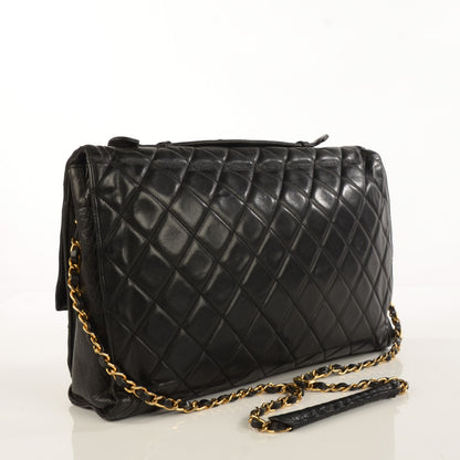 Chanel Lambskin Quilted Large Shoulder Flap Bag Black 4 of 10