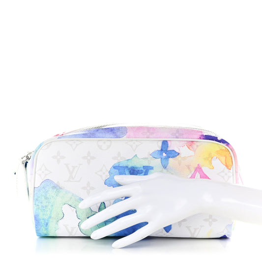 Monogram Watercolor Dopp Kit Toilet Pouch Multicolor