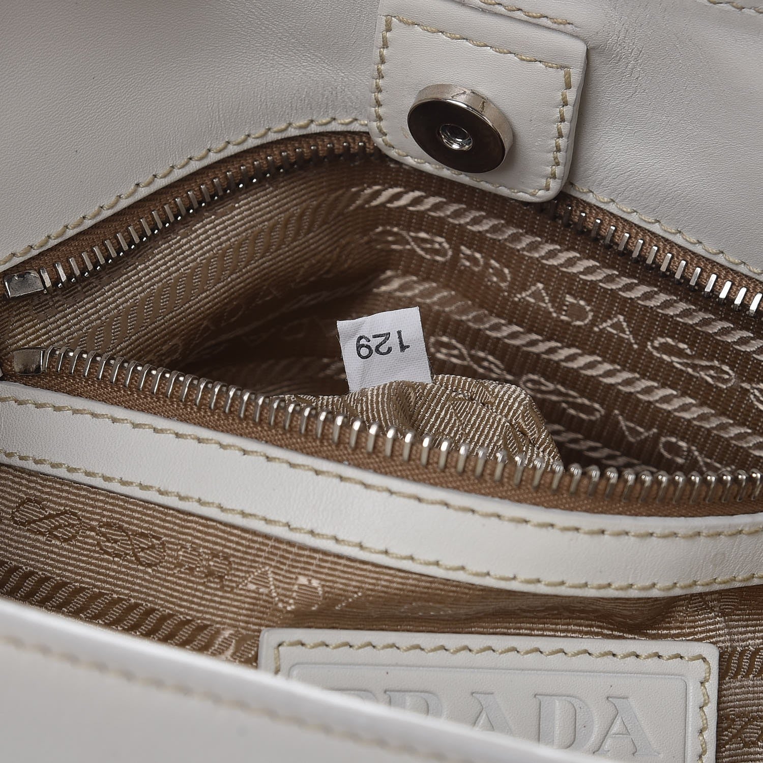 Prada Jacquard Logo Hobo White 7 of 7