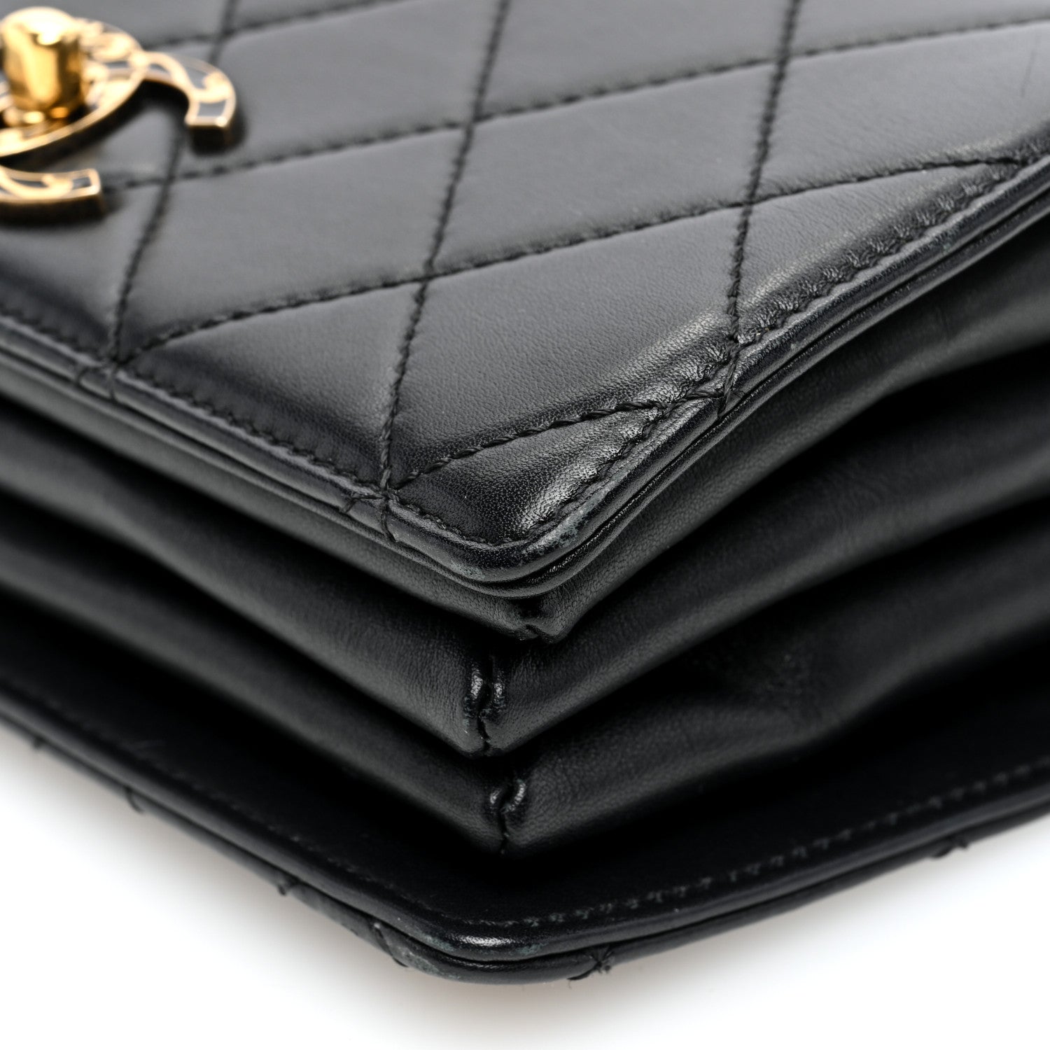 Chanel Metal Calfskin Quilted Top Handle Flap Black 10 of 10