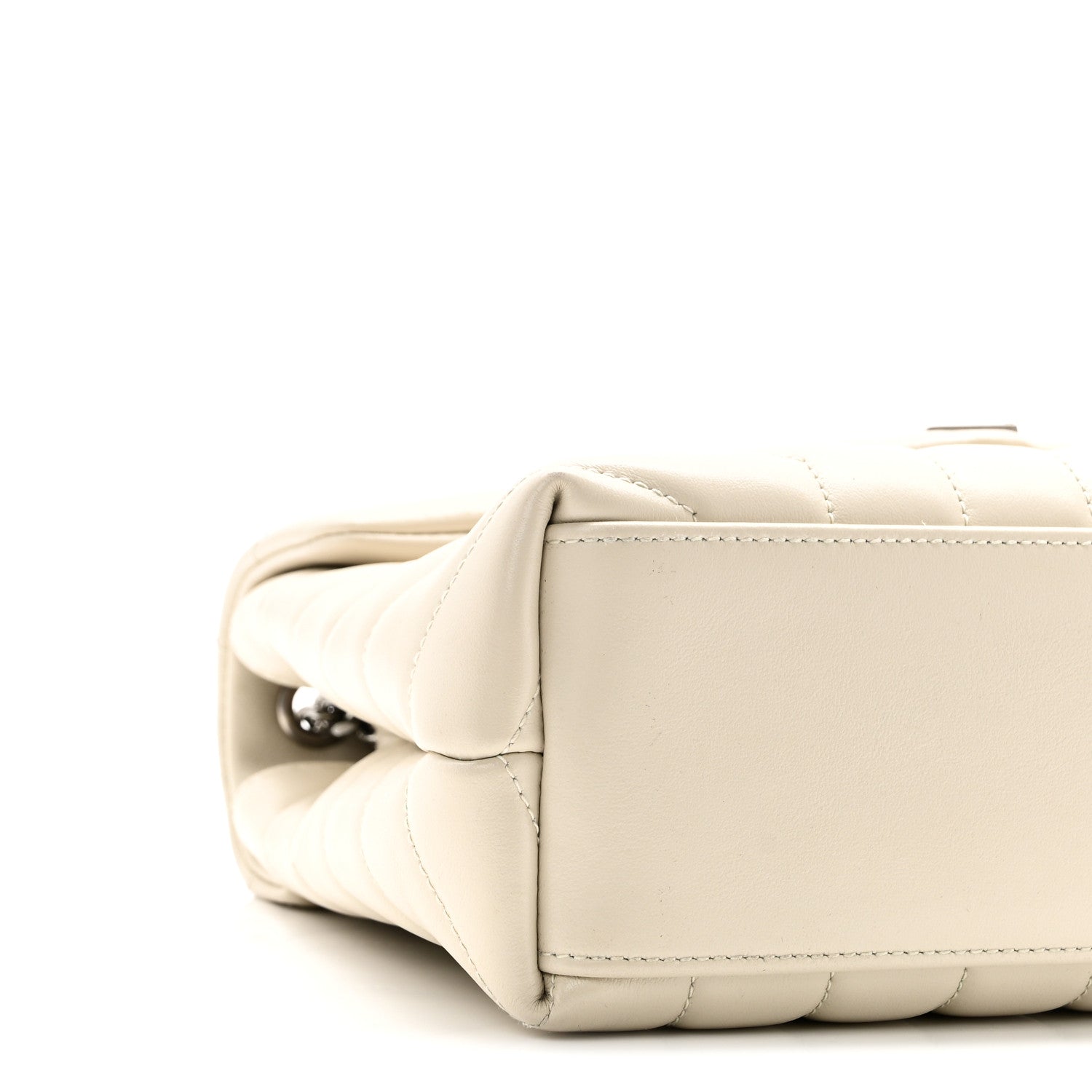 Saint Laurent Calfskin Y Quilted Monogram Small Loulou Chain Satchel Ivory 9 of 10