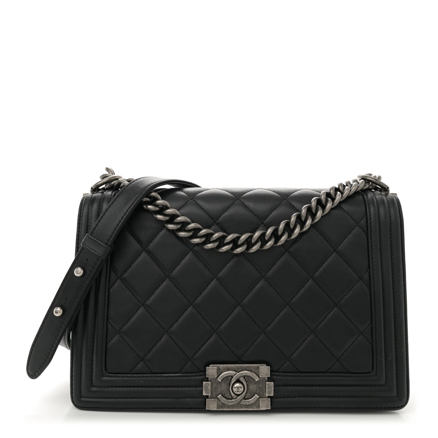 Chanel Lambskin Quilted Medium Boy Flap Black 1 of 14