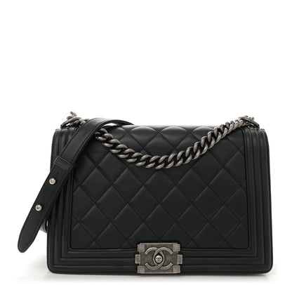 Chanel Lambskin Quilted Medium Boy Flap Black 1 of 14