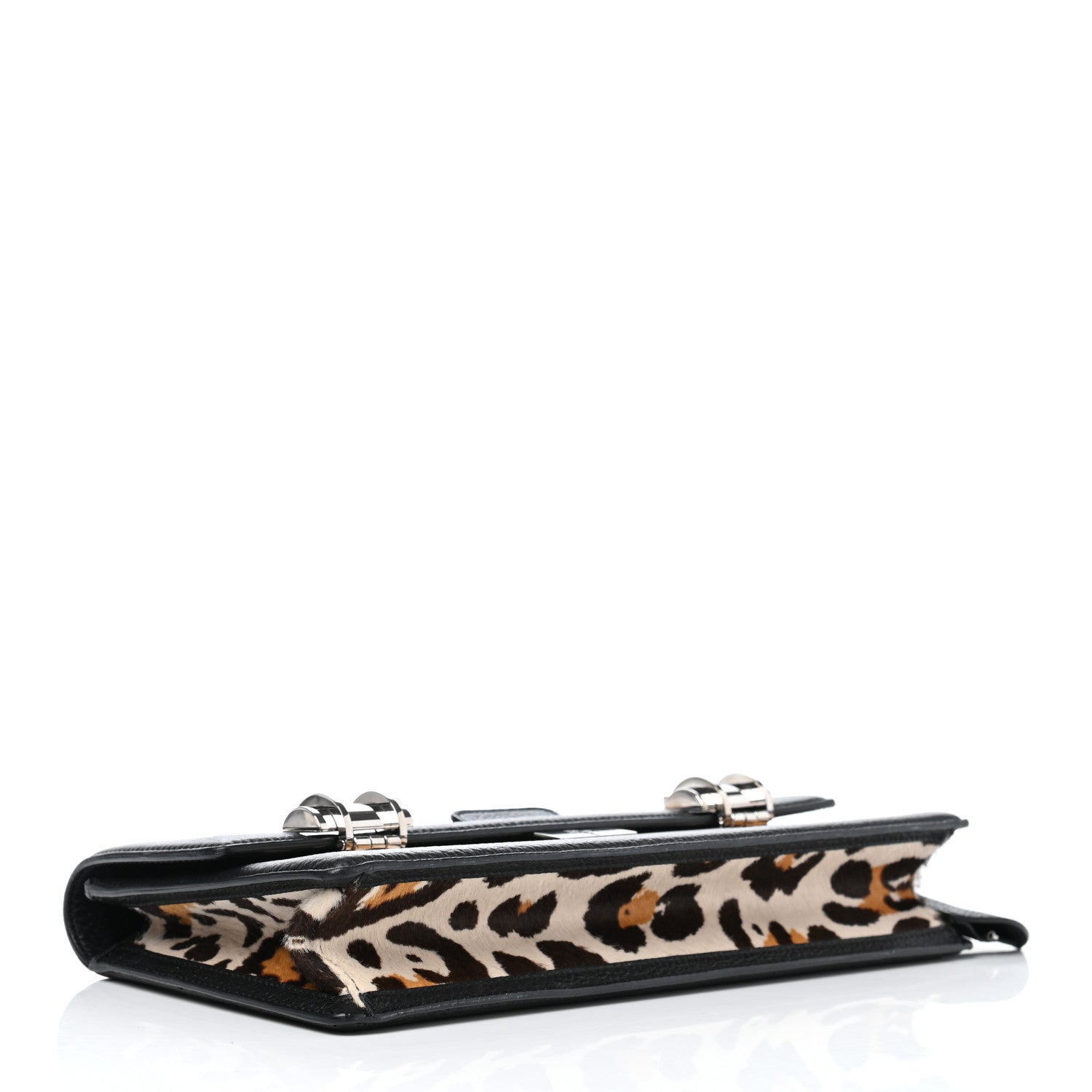 Christian Dior Pony Hair Leopard Print Clutch Black 4 of 8