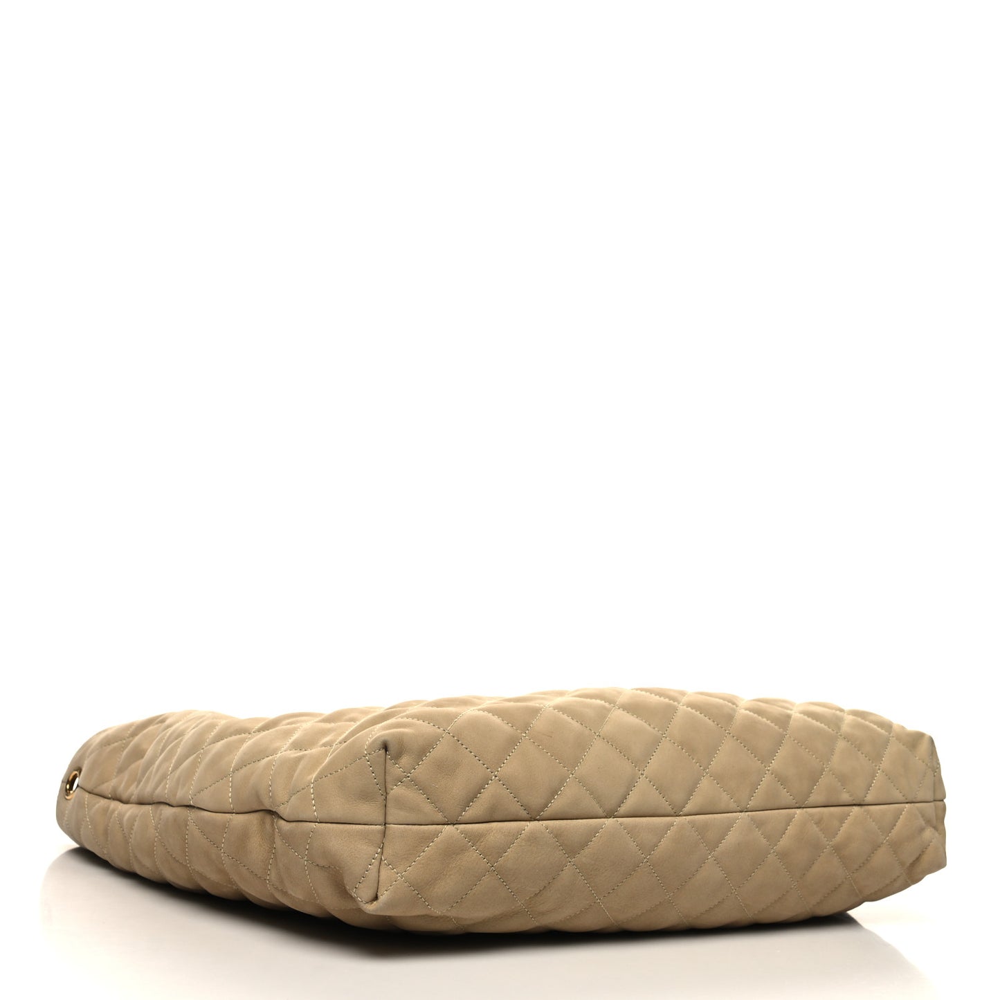 Nubuck Suede Quilted Maxi Icare Shopping Tote Beige