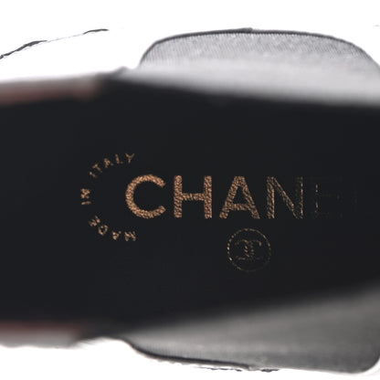 Chanel Calfskin Cap Toe CC Ankle Boots 38.5 Grey Black 8 of 10