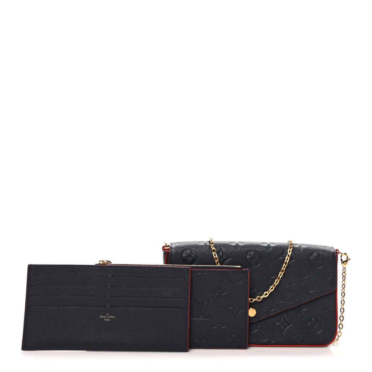 Empreinte Pochette Felicie Chain Wallet Marine Rouge